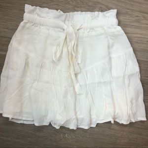 High waisted white flowy skirt NWT